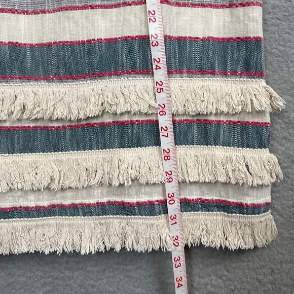 Anthropologie Holding Horses Fringe Shift Mini Dress Neutral Stripe SZ 0 Western - Picture 6 of 9
